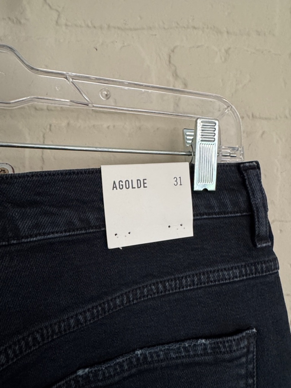 AGOLDE Pinch Waist High Rise Kick Jeans Realm Black NEW 31 distressed - Picture 7 of 10